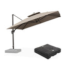 PURPLE LEAF UV50+ Fade Resistant Cantilever Umbrella, Patio Umbrellas with Base