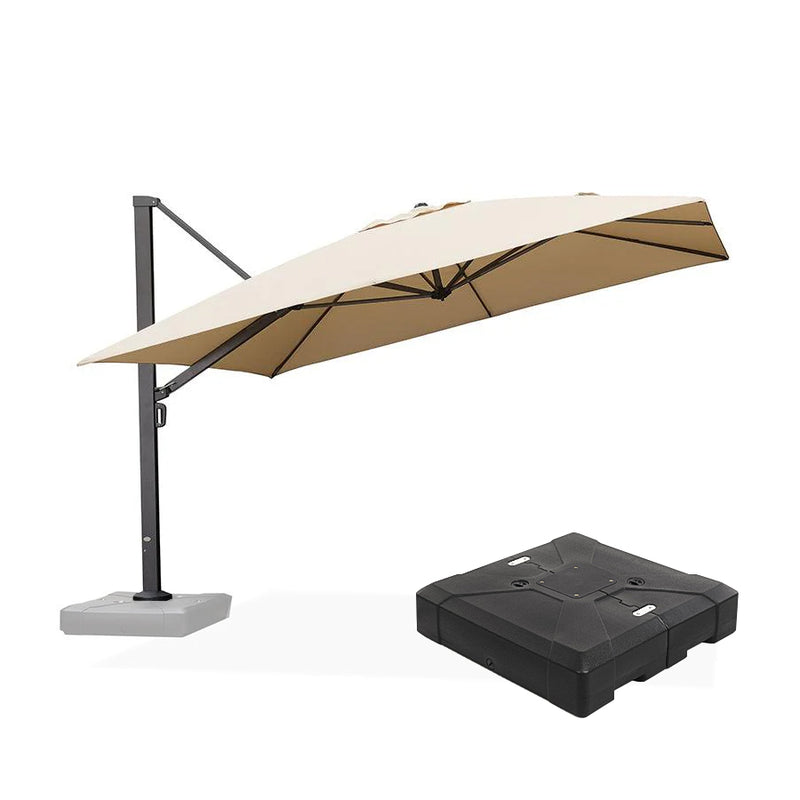 PURPLE LEAF Outdoor Sun Heavy Duty Large Cantilever Umbrella with Base