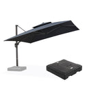 PURPLE LEAF UV50+ Fade Resistant Cantilever Umbrella, Patio Umbrellas with Base