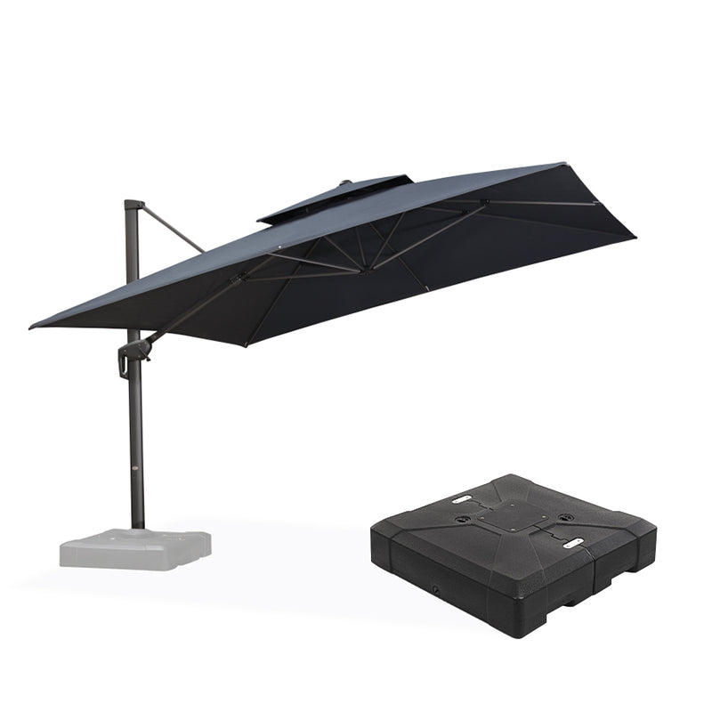 PURPLE LEAF UV50+ Fade Resistant Cantilever Umbrella, Patio Umbrellas with Base