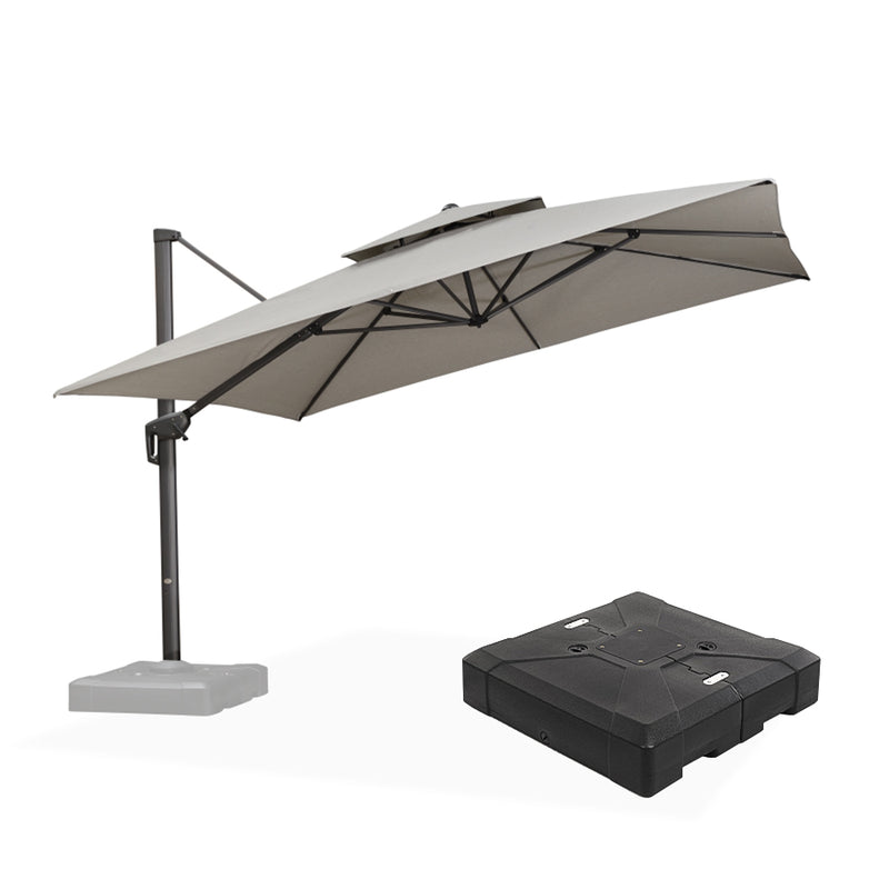PURPLE LEAF UV50+ Fade Resistant Cantilever Umbrella, Patio Umbrellas with Base