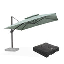 PURPLE LEAF UV50+ Fade Resistant Cantilever Umbrella, Patio Umbrellas with Base