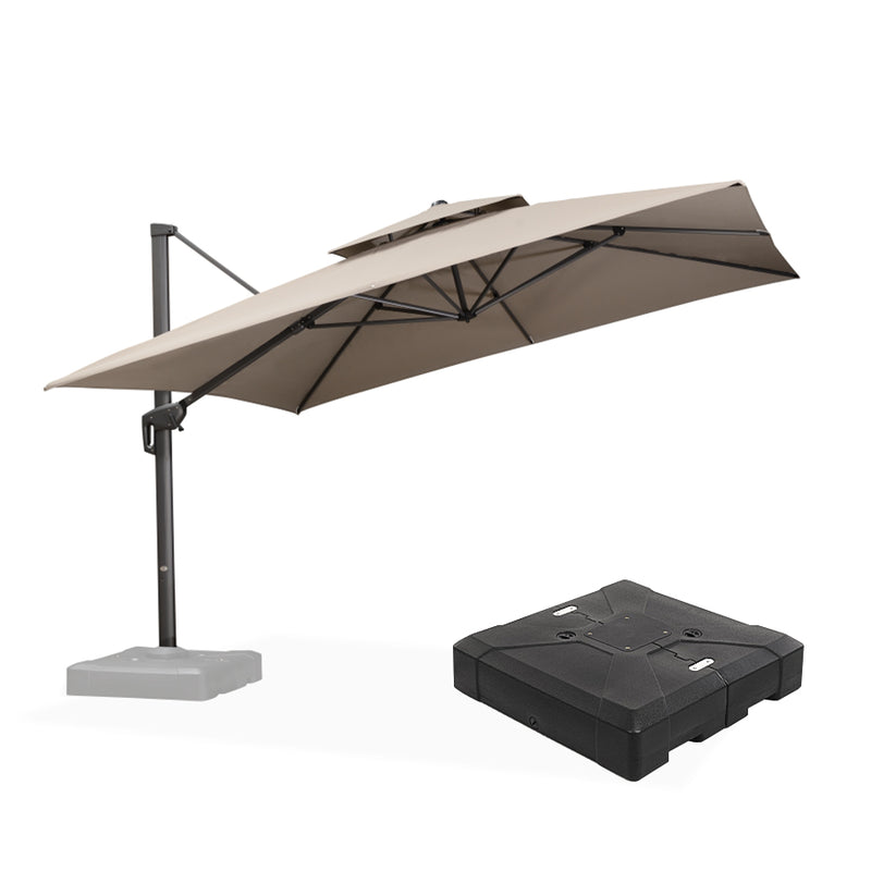 PURPLE LEAF UV50+ Fade Resistant Cantilever Umbrella, Patio Umbrellas with Base