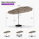 PURPLE LEAF Double-Sided Market Umbrella with Light Large Patio Umbrellas with Base
