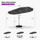 PURPLE LEAF Double-Sided Market Umbrella with Light Large Patio Umbrellas with Base