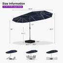 PURPLE LEAF Double-Sided Market Umbrella with Light Large Patio Umbrellas with Base