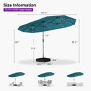 PURPLE LEAF Double-Sided Market Umbrella with Light Large Patio Umbrellas with Base