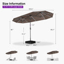 PURPLE LEAF Double-Sided Market Umbrella with Light Large Patio Umbrellas with Base
