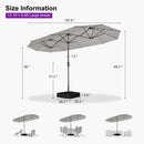 PURPLE LEAF Double-Sided Market Umbrella with Light Large Patio Umbrellas with Base