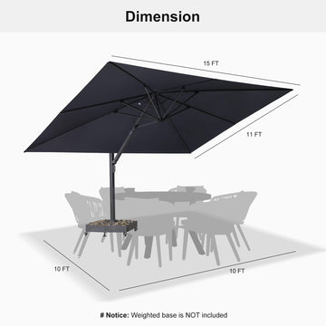 13 foot offset patio umbrellas 13x13 ft / 11x15 ft Outdoor Patio Umbrella