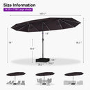 PURPLE LEAF Double-Sided Market Umbrella with Light Large Patio Umbrellas with Base