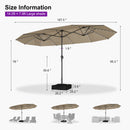 PURPLE LEAF Double-Sided Market Umbrella with Light Large Patio Umbrellas with Base