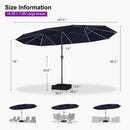 PURPLE LEAF Double-Sided Market Umbrella with Light Large Patio Umbrellas with Base