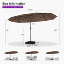 PURPLE LEAF Double-Sided Market Umbrella with Light Large Patio Umbrellas with Base