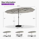 PURPLE LEAF Double-Sided Market Umbrella with Light Large Patio Umbrellas with Base
