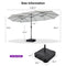 PURPLE LEAF Table Umbrella Double Sided Rectangular Patio Market Umbrella with Base