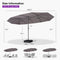 PURPLE LEAF Double-Sided Outdoor Market Table Umbrella with Base for Pool