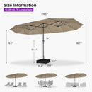 PURPLE LEAF Double-Sided Market Umbrella with Light Large Patio Umbrellas with Base