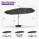 PURPLE LEAF Double-Sided Market Umbrella with Light Large Patio Umbrellas with Base