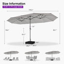 PURPLE LEAF Double-Sided Market Umbrella with Light Large Patio Umbrellas with Base