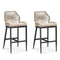 PURPLE LEAF Bar Stool Set of 2, Modern Counter Stool & Bar Stools with Cushions, Isand Bar Stools.