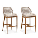 PURPLE LEAF Patio Bar Height Stools, Counter Stools, Dining Chair, Set of 2