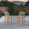 PURPLE LEAF 2 Set Outdoor Bar Stool Chair Set, Modern Counter Height Stool, Cushion Included - Purple Leaf Garden
