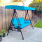 PURPLE LEAF 3-Seat Deluxe Outdoor Swing Patio Swing with Weather Resistant Steel Frame, Adjustable Tilt Canopy - Purple Leaf Garden