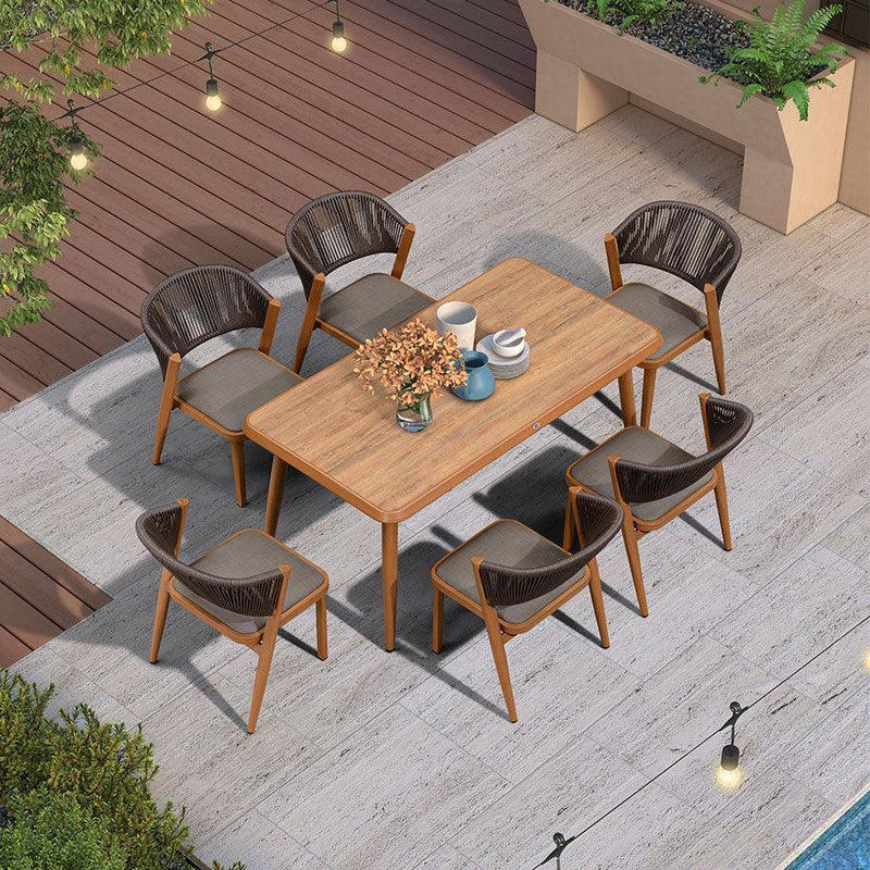 PURPLE LEAF Outdoor Dining Set Teak Aluminum Patio Dining Table And Chair - Purple Leaf Garden