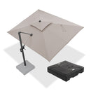 PURPLE LEAF UV50+ Fade Resistant Cantilever Umbrella, Patio Umbrellas with Base