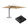 PURPLE LEAF Outdoor Sun Heavy Duty Large Cantilever Umbrella with Base