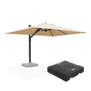 PURPLE LEAF Outdoor Sun Heavy Duty Large Cantilever Umbrella with Base