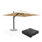 PURPLE LEAF Outdoor Sun Heavy Duty Large Cantilever Umbrella with Base