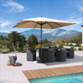 PURPLE LEAF Aluminum Outdoor Market Umbrella Patio Table Umbrella - Purple Leaf Garden