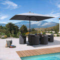 PURPLE LEAF Aluminum Outdoor Market Umbrella Patio Table Umbrella - Purple Leaf Garden