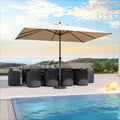 PURPLE LEAF Aluminum Outdoor Market Umbrella Patio Table Umbrella - Purple Leaf Garden