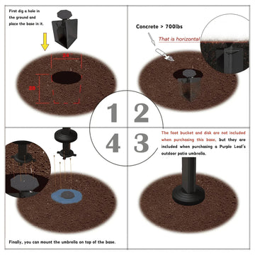 In-Ground Umbrella Base | Sturdy Outdoor Shade Solution