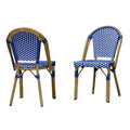 OPEN BOX I PURPLE LEAF Bistro Chair (Set of 2) French Hand-Woven Wicker Chairs