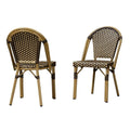 OPEN BOX I PURPLE LEAF Bistro Chair (Set of 2) French Hand-Woven Wicker Chairs