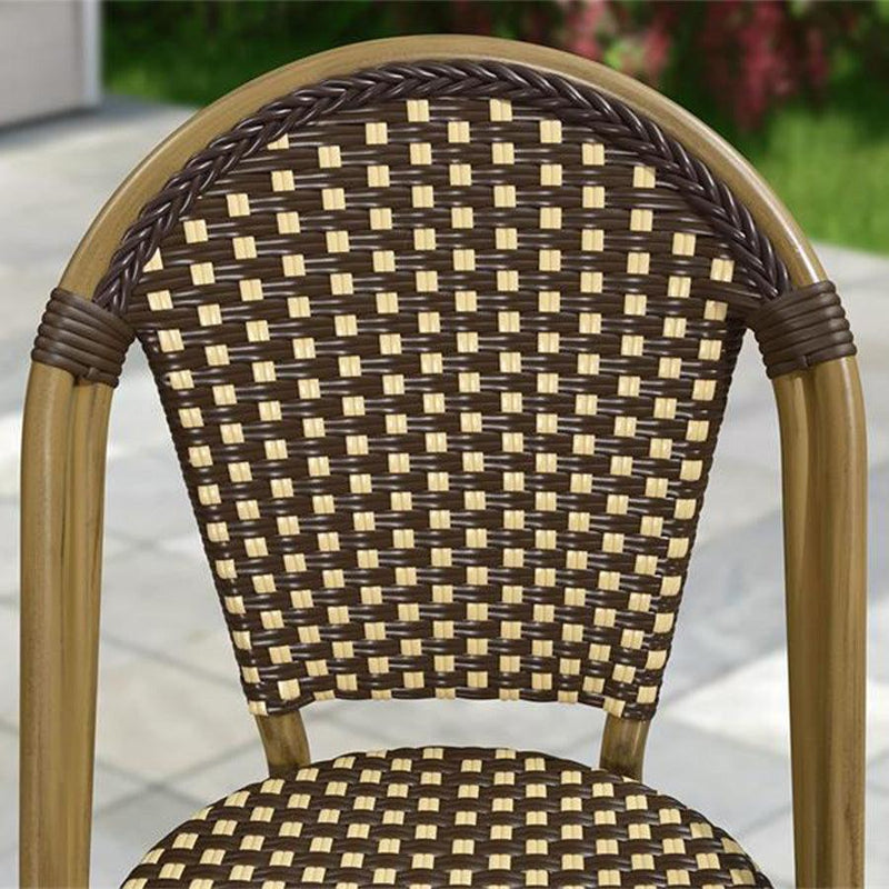 OPEN BOX I PURPLE LEAF Bistro Chair (Set of 2) French Hand-Woven Wicker Chairs