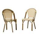 OPEN BOX I PURPLE LEAF Bistro Chair (Set of 2) French Hand-Woven Wicker Chairs