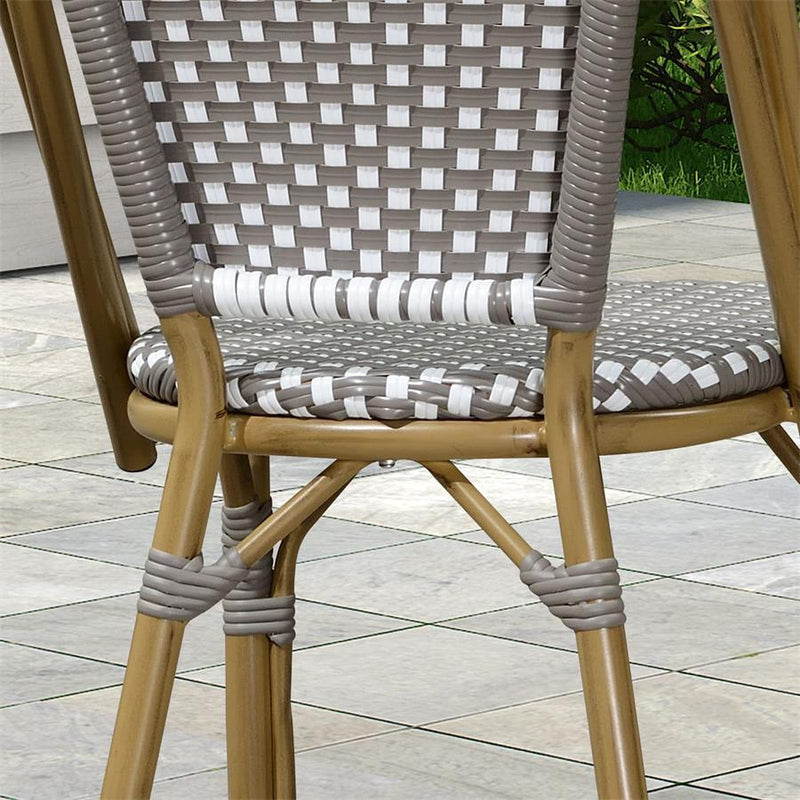 OPEN BOX I PURPLE LEAF Bistro Chair (Set of 2) French Hand-Woven Wicker Chairs