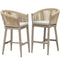 Purple Leaf Counter Bar Stools Chair Set of 2, Modern Aluminum Wicker Bar Chair Indoor and Outdoor - Purple Leaf Garden