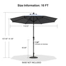 PURPLE LEAF Crank and Tilt Table Umbrella Outdoor Patio Market Umbrella with Visible Hand Crank System - Purple Leaf Garden