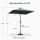 PURPLE LEAF Crank and Tilt Table Umbrella Outdoor Patio Market Umbrella with Visible Hand Crank System - Purple Leaf Garden