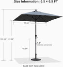 PURPLE LEAF Crank and Tilt Table Umbrella Outdoor Patio Market Umbrella with Visible Hand Crank System - Purple Leaf Garden