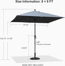 PURPLE LEAF Crank and Tilt Table Umbrella Outdoor Patio Market Umbrella with Visible Hand Crank System - Purple Leaf Garden