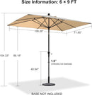 PURPLE LEAF Crank and Tilt Table Umbrella Outdoor Patio Market Umbrella with Visible Hand Crank System - Purple Leaf Garden