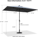 PURPLE LEAF Crank and Tilt Table Umbrella Outdoor Patio Market Umbrella with Visible Hand Crank System - Purple Leaf Garden