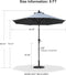 PURPLE LEAF Crank and Tilt Table Umbrella Outdoor Patio Market Umbrella with Visible Hand Crank System - Purple Leaf Garden